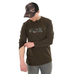 Tričko Fox Khaki/Camo Raglan Long Sleeve T-Shirt