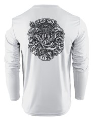Tričko Grundéns Fish Aegir LS Tech Tee Grey Mist