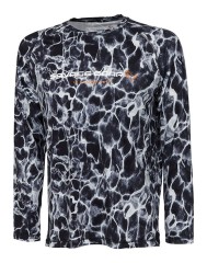 Tričko Savage Gear Night UV Long Sleeve Black Waterprint