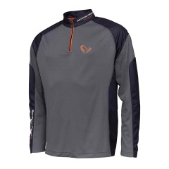 Tričko Savage Gear Tournament Shirt 1/2 Zip Sedona Grey