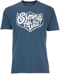 Tričko Simms Fish It Well Badge T-Shirt Sailor Blue Heather