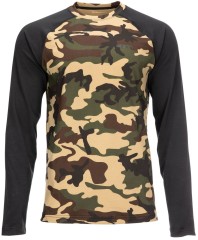Tričko Simms Lightweight Baselayer Top CX Woodland Camo