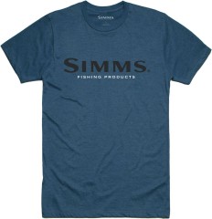 Tričko Simms Logo T-Shirt Steel Blue Heather