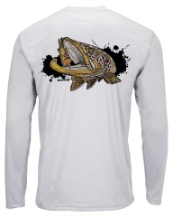 Tričko Simms Solar Tech Tee Brown Trout Sterling