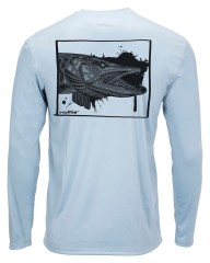 Tričko Simms Solar Tech Tee Musky Face Steel Blue
