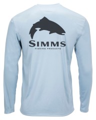 Tričko Simms Solar Tech Tee Trout Logo Steel Blue