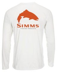 Tričko Simms Solar Tech Tee Trout Logo White