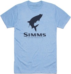 Tričko Simms Tarpon Logo T-Shirt Light Blue Heather