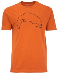 Tričko Simms Trout Outline T-Shirt Adobe Heather