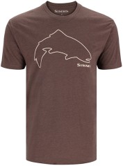 Tričko Simms Trout Outline T-Shirt Brown Heather