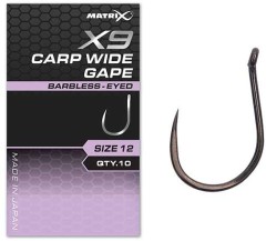 Udica Matrix X9 Carp Wide Gape Barbless - Eyed