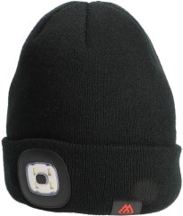 Zimska kapa s svjetlom Mikado LED beanie crna