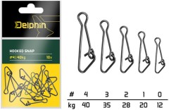 10kom - Karabina Delphin Hooked Snap Vel. #4 / 40kg