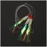 10kom Morski Sustav Predveza DAM Searig 5 Mackrel Glow Hokkai 2/0 100cm