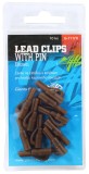 10kom - Sigurnosna kopča za olovo Giants Fishing Lead Clip with Pin Brown