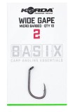 10kom - Udica Korda Basix Wide Gape Hooks Barbed