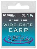 10kom - Udice Bez Kontrakuke Drennan Wide Gape Carp Barbless Veličina 14
