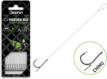 10ks - Feederovni Návazec Delphin Fluoro Sting Chinu 12cm/0,26mm/#6