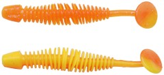 10ks - Gumová Nástraha Berkley Power Leech 6cm Fluorescent Orange/Sunshine Yellow