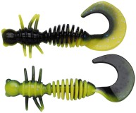 10ks - Gumová Nástraha Berkley PowerBait Power Curly 5,5cm Black/Sunshine Yellow