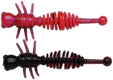 10ks - Gumová Nástraha Berkley PowerBait Power Larvae 5,5cm Salmon Egg Red/Black