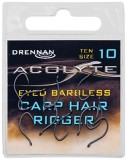 10ks - Háček Drennan Acolyte Carp Hair Rigger Barbless Velikost 10