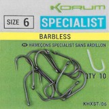 10ks - Háček Korum Barbless Xpert Specialist Hook Velikost 16