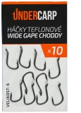 10ks - Háček UnderCarp Teflonový Wide Gape Choddy Velikost 6
