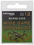 10ks Háčik Drennan Wide Gape Specialist Barbless Vel. 10
