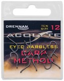 10ks - Háčiky Bez Protihrotu Drennan Acolyte Carp Method Barbless Veľkosť 12
