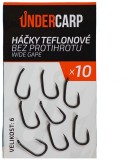10ks - Háčky UnderCarp Teflonové bez protihrotu WIDE GAPE Velikost 6
