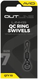 10ks - Obratlík Avid Carp Outline QC Ring Swivels Veľkosť 7