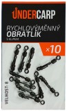 10ks - Obratlík s Klipom UnderCarp Rýchlovýmenný obratlík s klipom Veľkosť 8 10ks - Obratlík s Klipom UnderCarp Rýchlovýmenný obratlík s klipom Veľkosť 8