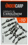 10ks - Obratlik UnderCarp s krúžkom a rýchlovýmenným klipom Veľkosť 8 10ks - Obratlik UnderCarp s krúžkom a rýchlovýmenným klipom Veľkosť 8