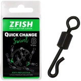 10ks - Obratlík Zfish Quick Change Swivel Matt Velikost 10 / 22kg