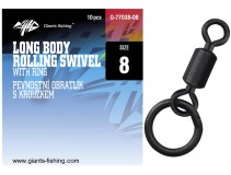 10ks - Pevnostní Obratlík s Kroužkem Giants Fishing Long Body Rolling Swivel with Ring 10ks - Pevnostní Obratlík s Kroužkem Giants Fishing Long Body Rolling Swivel with Ring