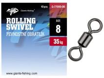 10ks - Pevnostný Obratlík Giants Fishing Rolling Swivel Veľkosť 8 10ks - Pevnostný Obratlík Giants Fishing Rolling Swivel Veľkosť 8