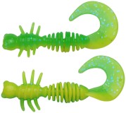 12kom - Gumeni Mamac Berkley PowerBait Power Curly 4cm Spring Green/Sunshine Yellow