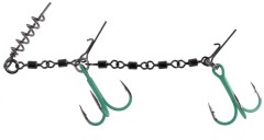 1ks Trojháčky Stinger Mikado Jaws Double Evo XL 35kg Vel. 2/0 Fluo