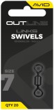 20ks - Obratlík Avid Carp Outline Swivels Velikost 7