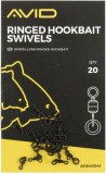 20ks - Obratlíky Avid Carp Outline Ringed Hookbait Swivels