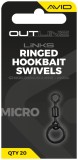 20ks - Obrtljić Avid Carp Outline Micro Ringed Hookbait Rola Veličina 19