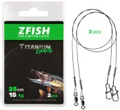 2kom - Lanko Zfish Titanium Leader 25cm 15kg