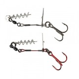 2ks - Hotový návazec Savage Gear Carbon49 Corkscrew Stinger Velikost 2/0 31kg