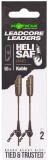 2ks - Koncová Montáž Korda Kable Leadcore Leader Heli Safe 50cm Gravel