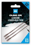 3 kom - Olovna uža Nash Ready Tied Leadcore lider 45lb 75cm 3 kom - Olovna uža Nash Ready Tied Leadcore lider 45lb 75cm