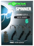 3kom - Gotov Predvez Korda Spinner Hook Sections Kurv Barbless Veličina 4