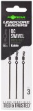 3kom - Gotovi Predvez Korda Kable Leadcore Leader QC Swivel 50cm Weed