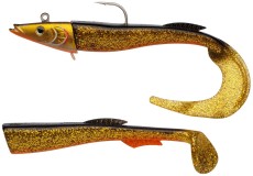 3ks - Gumová Nástraha Berkley Power Sandeel 21cm 160g Gold Motoroil