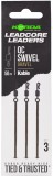 3ks - Hotová Montáž Korda Kable Leadcore Leader QC Swivel 50cm Gravel
